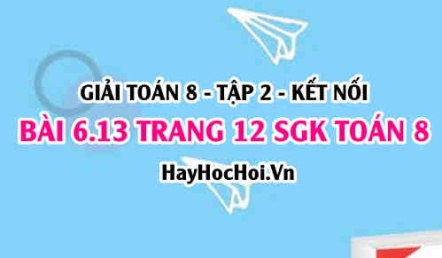 Bài 6.13 trang 12 Toán 8 Tập 2 Kết nối tri thức